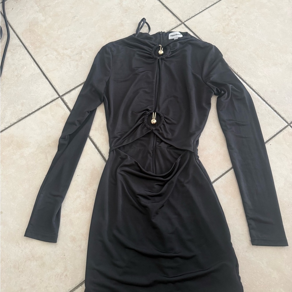 Superdown Elegant Black Mini Dress - Picture 2 of 4